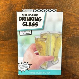 4 in 1 Plastic Drinking Glass New in Box